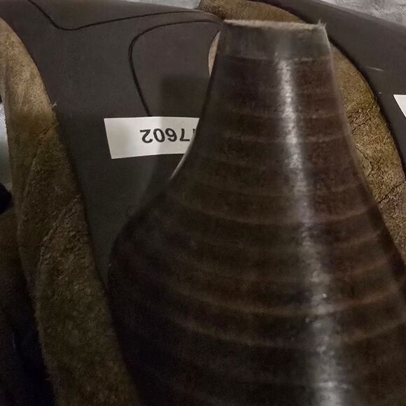 Nine West Olive Green Suede Heeled Boots 7 1/2 - Picture 5 of 8